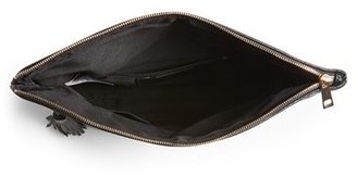 Topshop 'Merino' Faux Leather Foldover Clutch