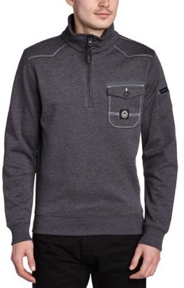 Duck and Cover Men's Tully Plain Half-Zip Long Sleeve Sweatshirt