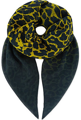 McQ Animal print silk scarf