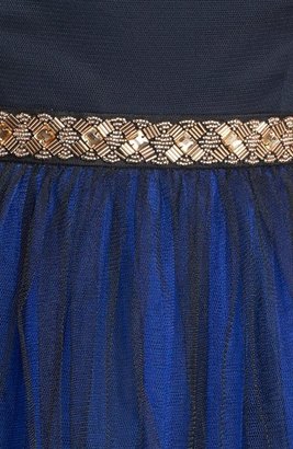 a. drea Two Tone Embellished Waist Dress (Juniors)
