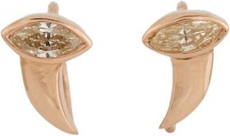 Dezso by Sara Beltran Diamond & Rose Gold Shark Fin Half-Hoop Earrings