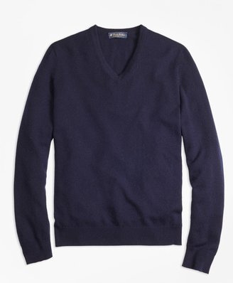 Brooks Brothers Cashmere V-Neck Sweater-Basic Colors