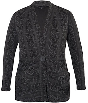 Chesca Rose Jacquard Cardigan, Charcoal