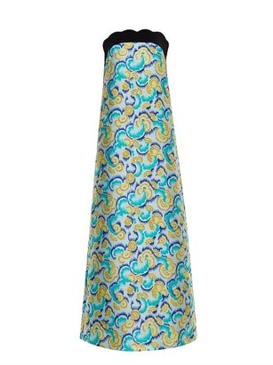 Osman Isis swirl-jacquard strapless gown