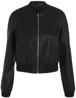 F&F Leather-Look Bomber Jacket