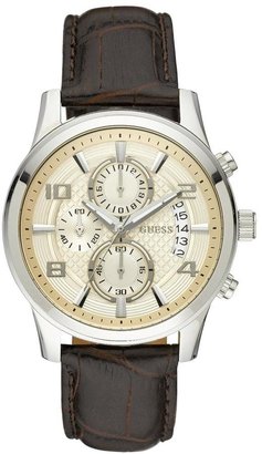 GUESS Croco Leather Strap Chronograph Mens Watch