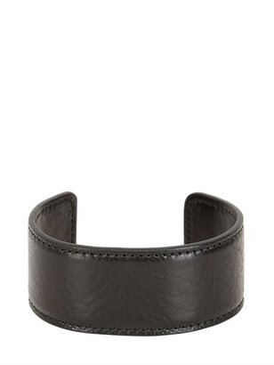 Ann Demeulemeester Leather Covered Metal Cuff Bracelet