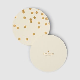 Kate Spade Coaster Set, Gold Dots