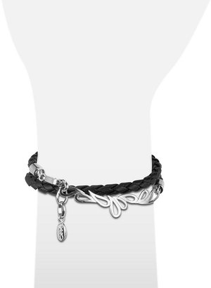 Sho London Mari Friendship - Sterling Silver & Leather Double Bracelet