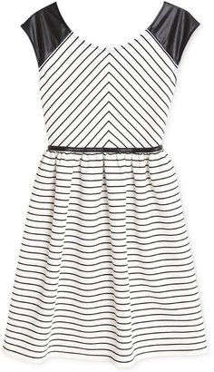 Speechless Girls' Striped Fit-And-Flare Dress