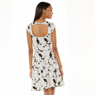 Lauren Conrad floral fit & flare french terry dress - women's