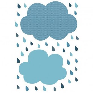 Lilipinso Sticker - sheet of clouds and drops - grey
