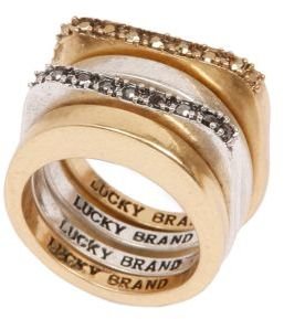 Lucky Brand Crystallized Two Tone Stacked Ring