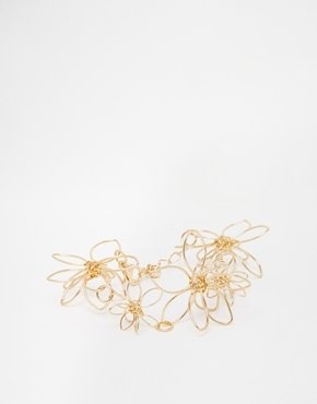 ASOS 3D Flower Bracelet - gold
