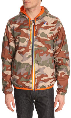 K-Way Orange and Camouflage Reversible Jacket