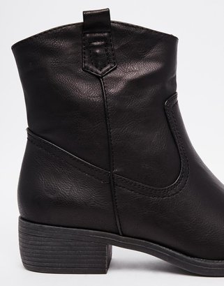 Pieces Uriel Western Flat Ankle Boots