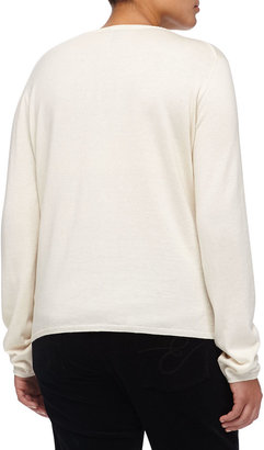Escada Svanhldur Cotton-Cashmere V-Neck Sweater, Off White