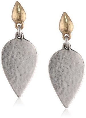 Lucky Brand Two-Tone Silver Stone Post Drop Earrings