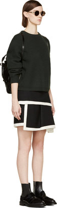 McQ Black & White Wool Binded Peplum Skirt