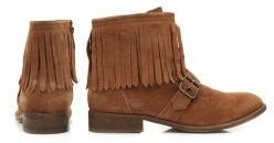 New Look Wide Fit Tan Suede Tassel Buckle Strap Lace Up Ankle Boots