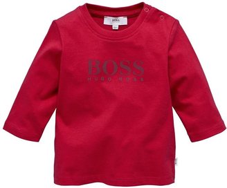 HUGO BOSS Red Long Sleeve Logo T-shirt