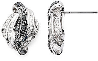 Black Diamond FINE JEWELRY 1/3 CT. T.W. White & Color-Enhanced Knot Earrings