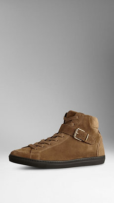 Burberry Suede High-Top Trainers