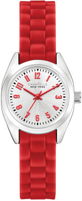 Bulova Caravelle New York by Women's Red Silicone Strap Watch 19mm 43L174
