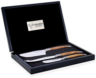 Laguiole OlivewoodThree-Piece Cheese Knife Set