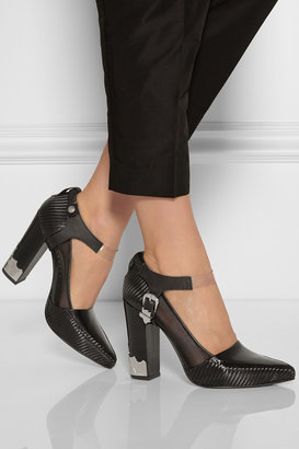 Toga Leather and mesh pumps