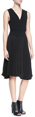 A.L.C. Etta Sleeveless Dress with A-Line Pleated Skirt