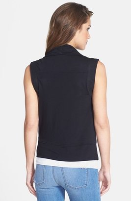 Kensie Drape Front French Terry Vest