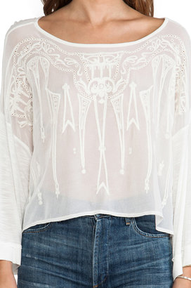 Free People Pandora's Embroidered Top
