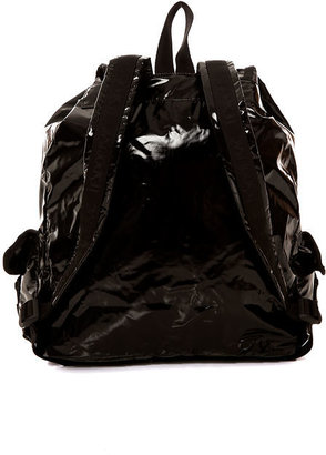 Le Sport Sac The Black Patent Voyager Backpack