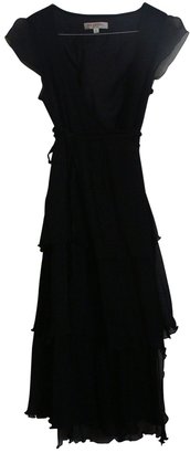 Les Petites Black Silk Wrap Dress