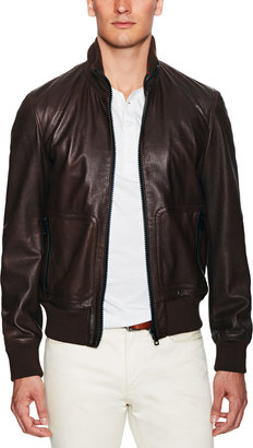 Gucci Pebbled Leather Logo Jacket