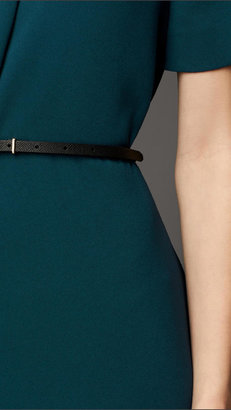 Burberry Satin-Back Crepe Pleat Detail Dress