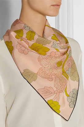 Bottega Veneta Floral-print silk-crepe scarf