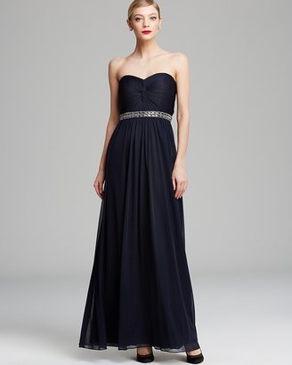 Aqua Gown - Strapless Sweetheart Neck with Beaded Waist