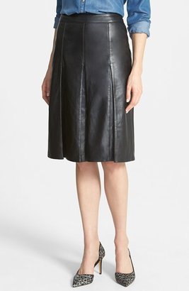 Halogen Pleat Leather Skirt (Regular & Petite)