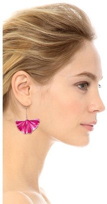 Aurélie Bidermann Enameled Gingko Leaf Earrings