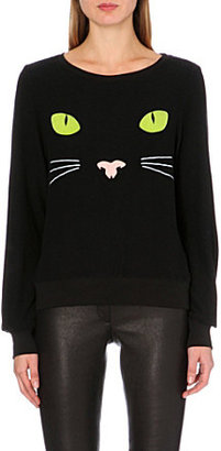 Wildfox Couture Black cat jersey jumper