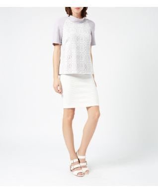 Closet Lilac and Lace Cowl Neck Short Sleeve Top