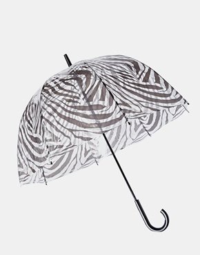 Fulton Birdcage Zebra Umbrella - Black/white