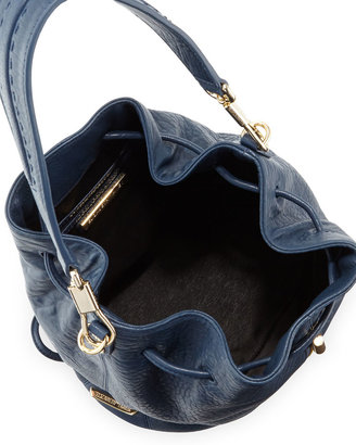 Elizabeth and James Cynnie Leather Drawstring Backpack, Yachting Navy