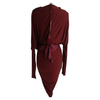Lanvin Burgundy Wool Dress