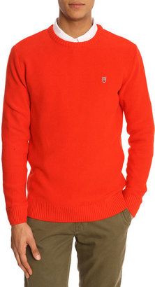 Knowledge Cotton Apparel Logo Red Sweater