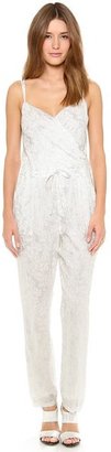 Band Of Outsiders Wave Print Crinkle Chiffon Jumpsuit