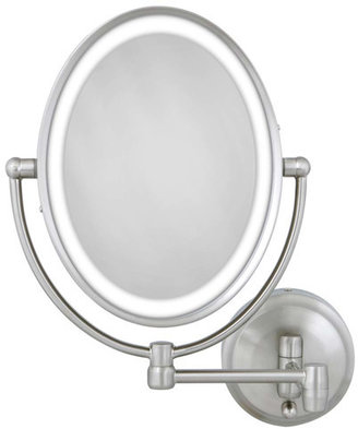 Zadro Cordless Dual LED Lighted Oval Wall Mount Mirror with 1X and 10X Magnification