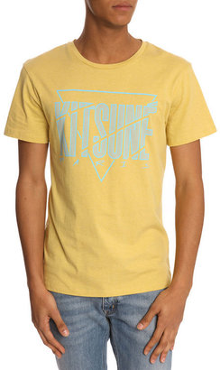 Kitsune TEE Cracked Print Yellow T-Shirt